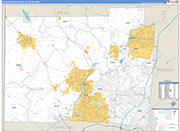 Hamilton-Middletown Metro Area Wall Map Basic Style